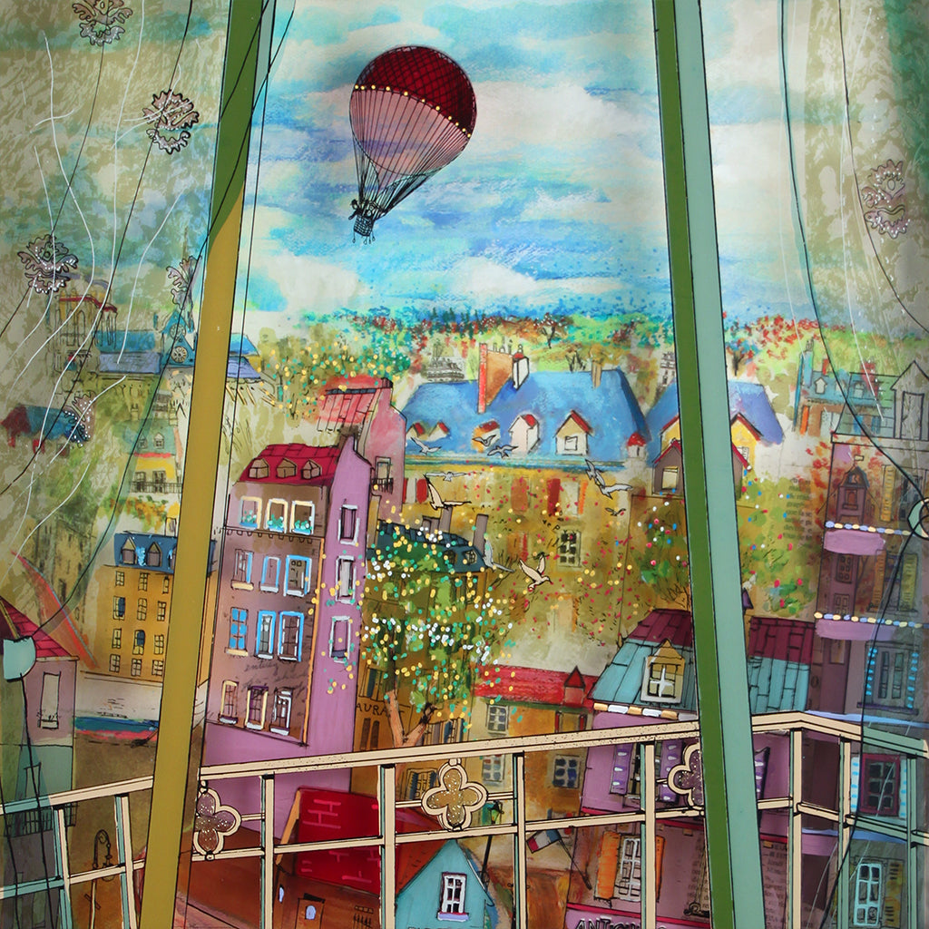 Balloon Over Paris - Jean-Pierre Weill Studios - Famous Paintings - canvas prints - famous artists - bedroom ideas - unique gifts - glass art - unique gifts