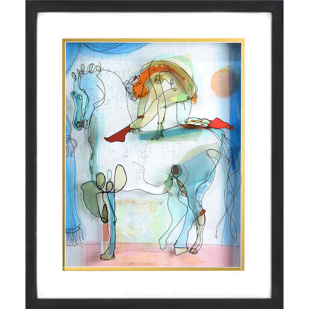 Horse and Rider - Happy Anniversary - Jean-Pierre Weill Studios - Famous Paintings - canvas prints - famous artists - bedroom ideas - unique gifts - glass art - unique gifts - anniversary gifts - 