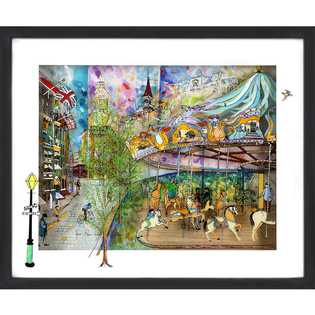 London Carousel - New York Jazz -Jean-Pierre Weill Studios - Famous Paintings - canvas prints - famous artists - bedroom ideas - unique gifts - glass art - unique gifts